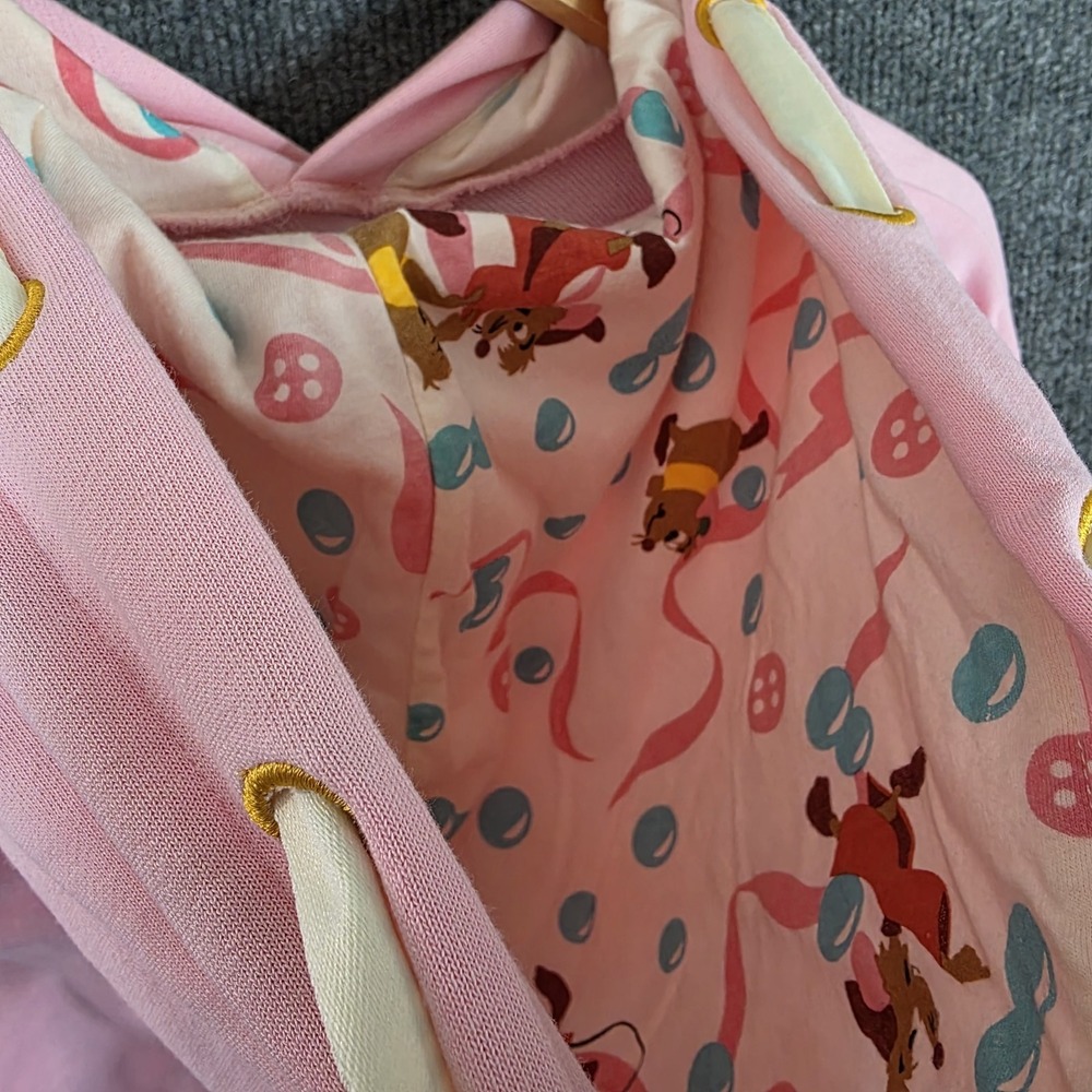 Disney Loungefly Cinderella Sweatshirt pink XL Gus RARE Pullover Hoodie park - Picture 8 of 12